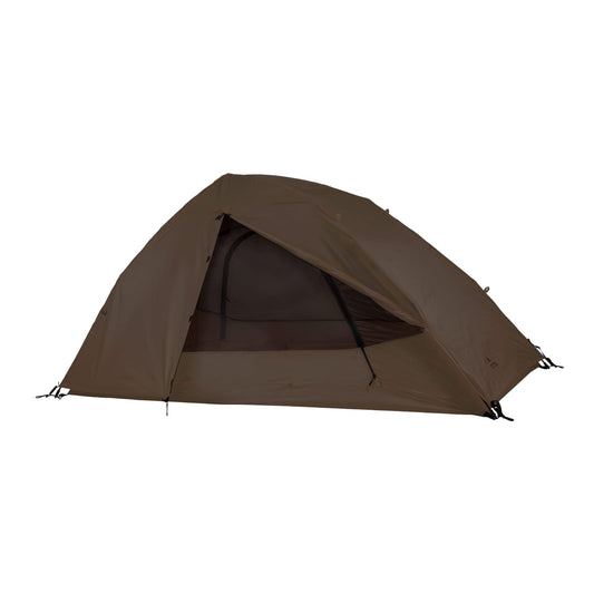 2 person brown tent on a white background
