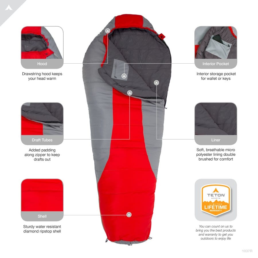 TETON Sports Tracker 5˚F Mummy Sleeping Bag