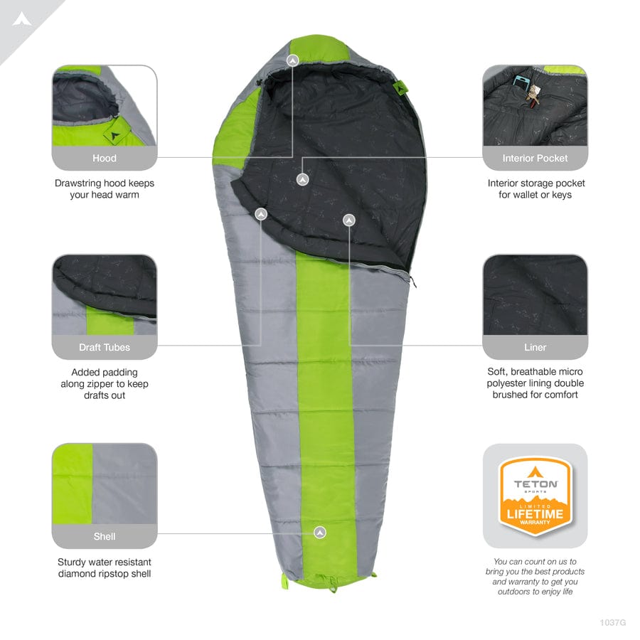 TETON Sports Tracker 5˚F Mummy Sleeping Bag