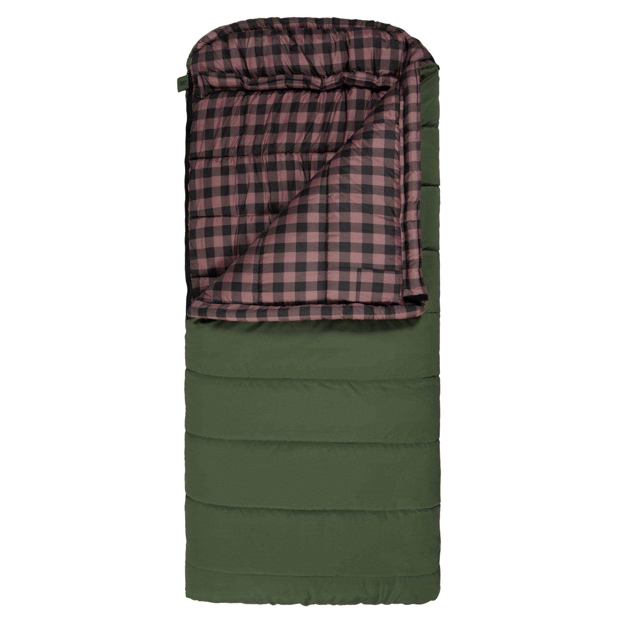 TETON Sports Bridger -35˚F Canvas Sleeping Bag Green & Plum 10013