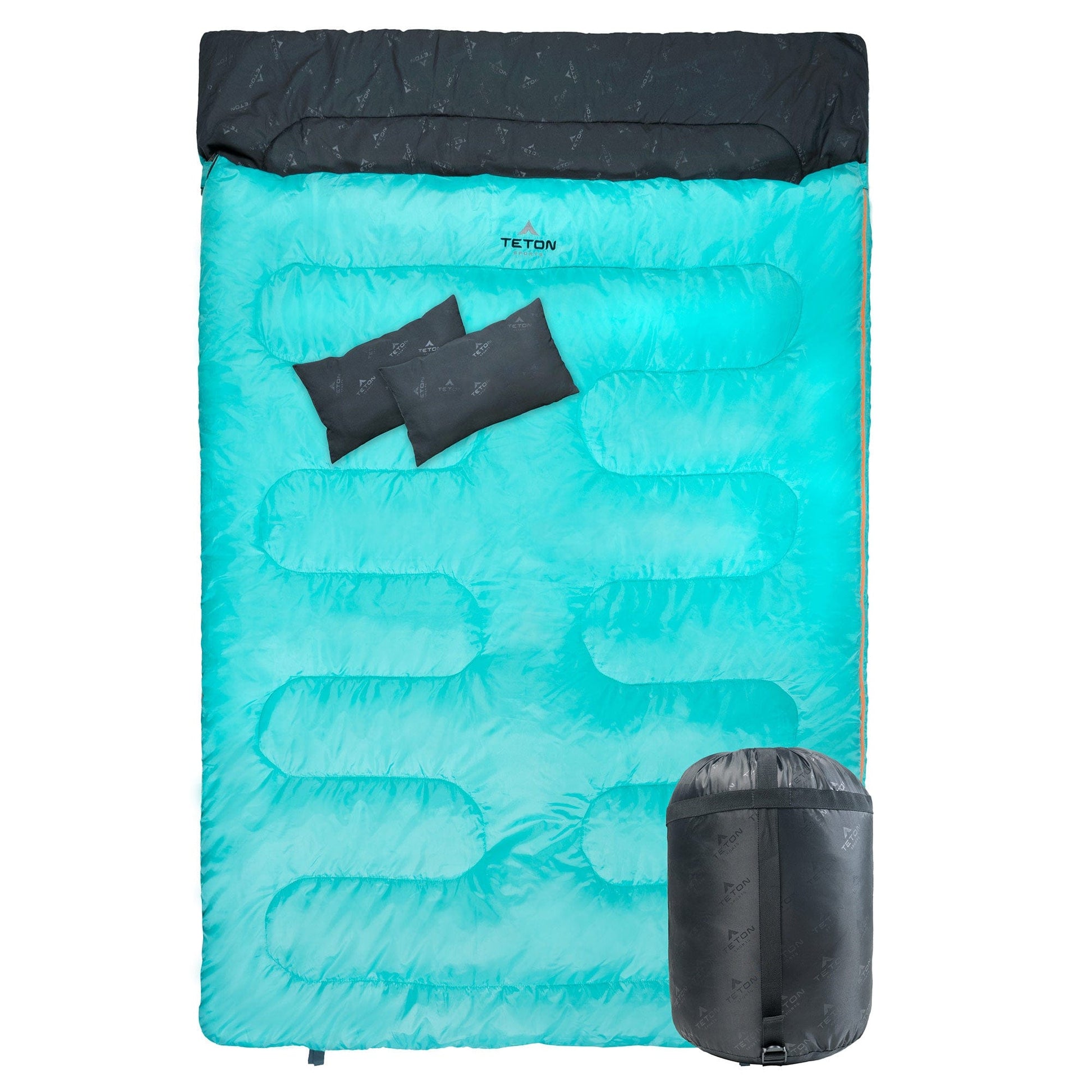 TETON Sports Cascade 40˚F Double Sleeping Bag with Pillows 1320