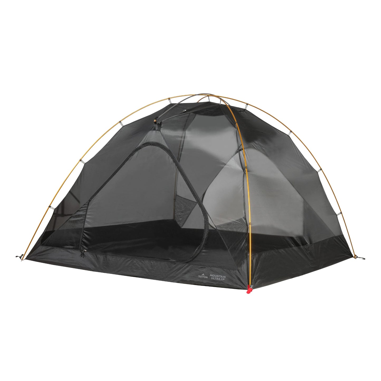 Lightweight 2 person mesh dome backpacking tent on a white background