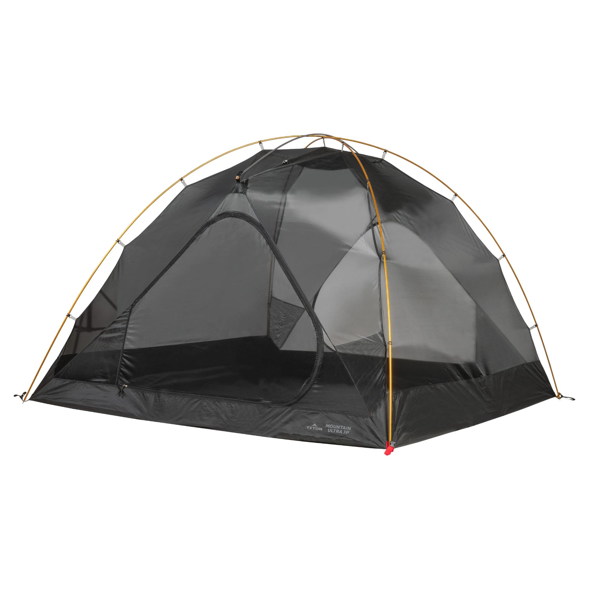 Lightweight 3 person mesh dome backpacking tent on a white background
