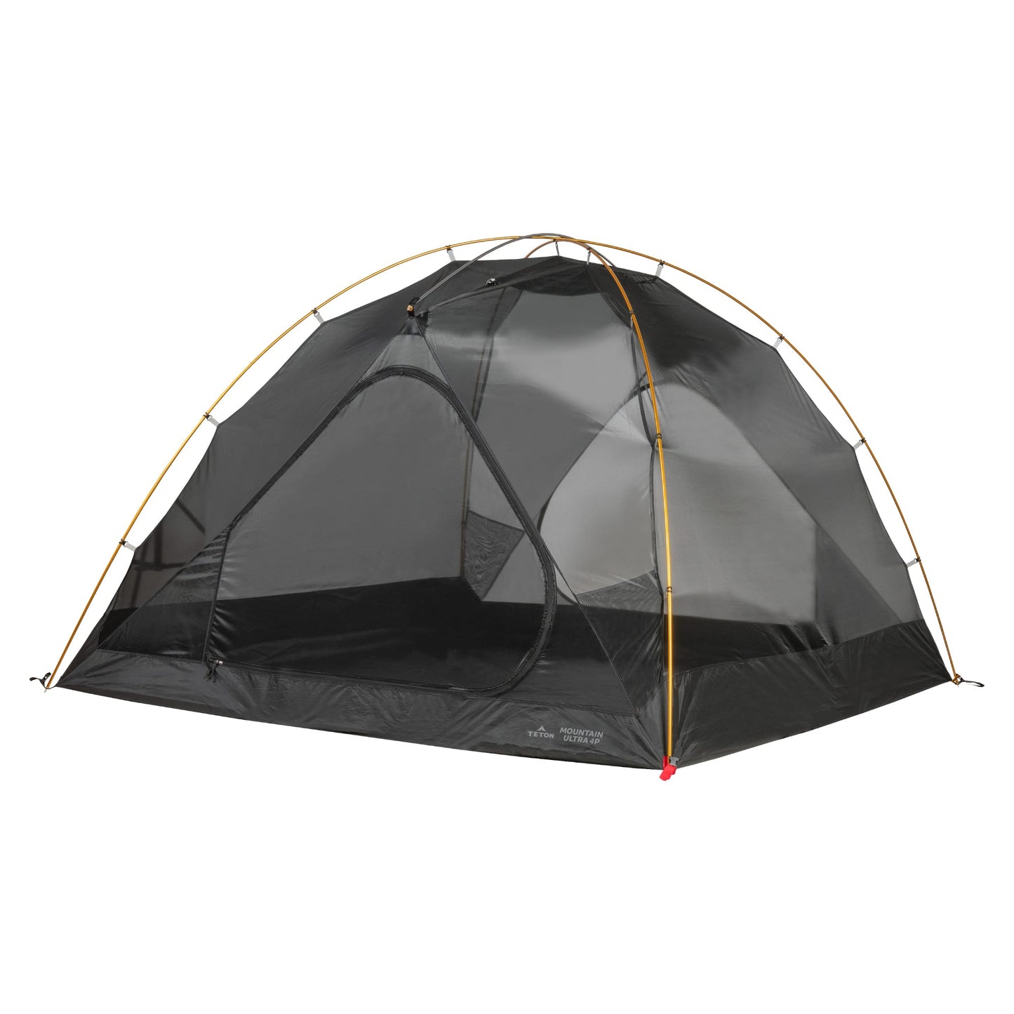 Lightweight 4 person mesh dome backpacking tent on a white background