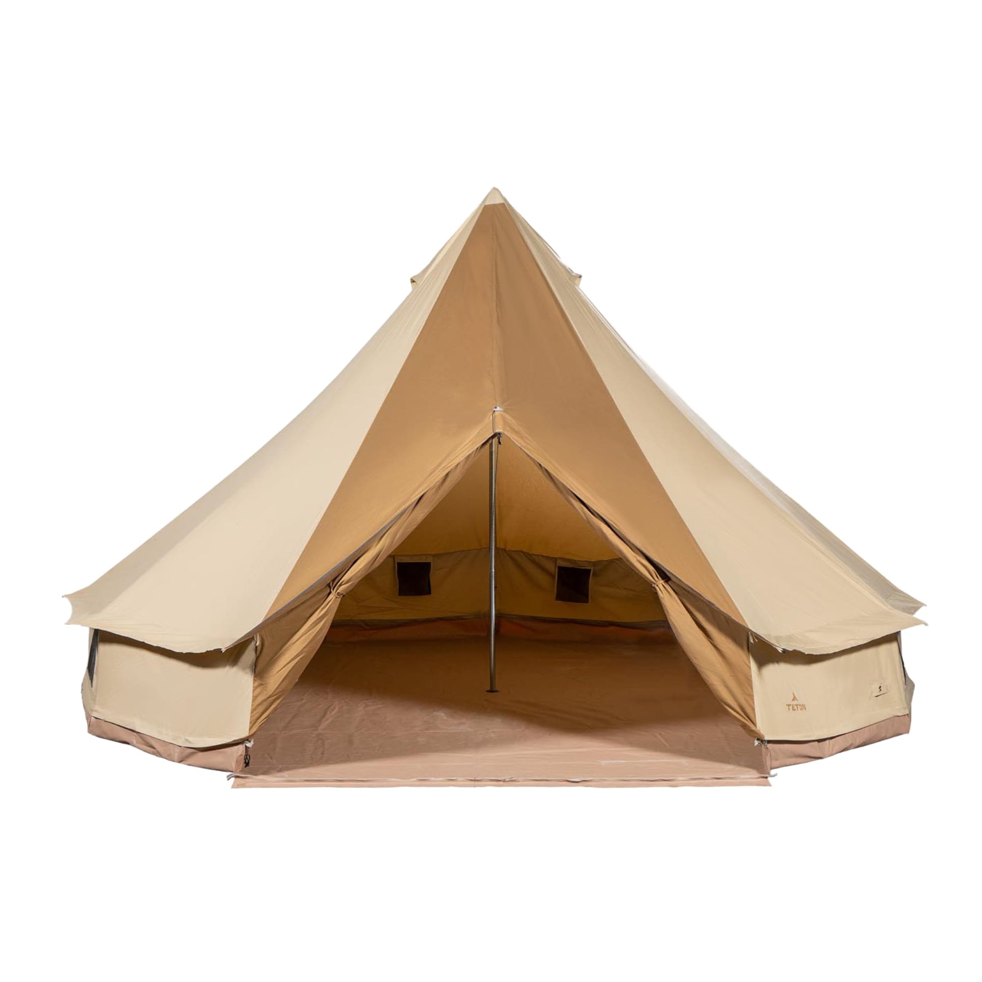 Beige bell tent on a white background