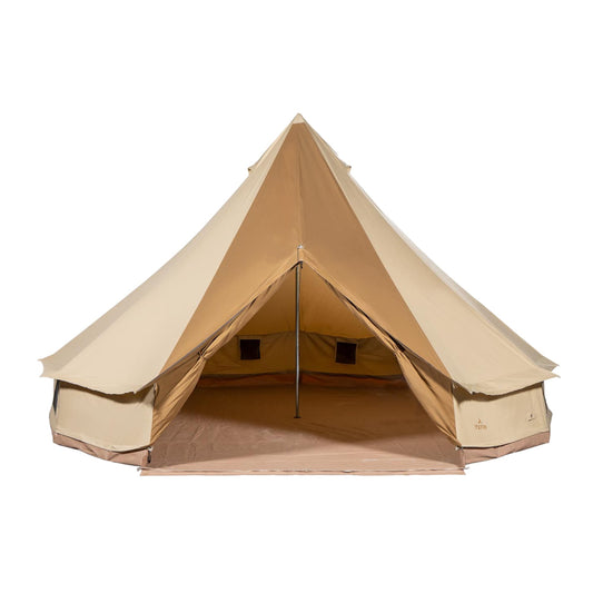 Beige bell tent on a white background