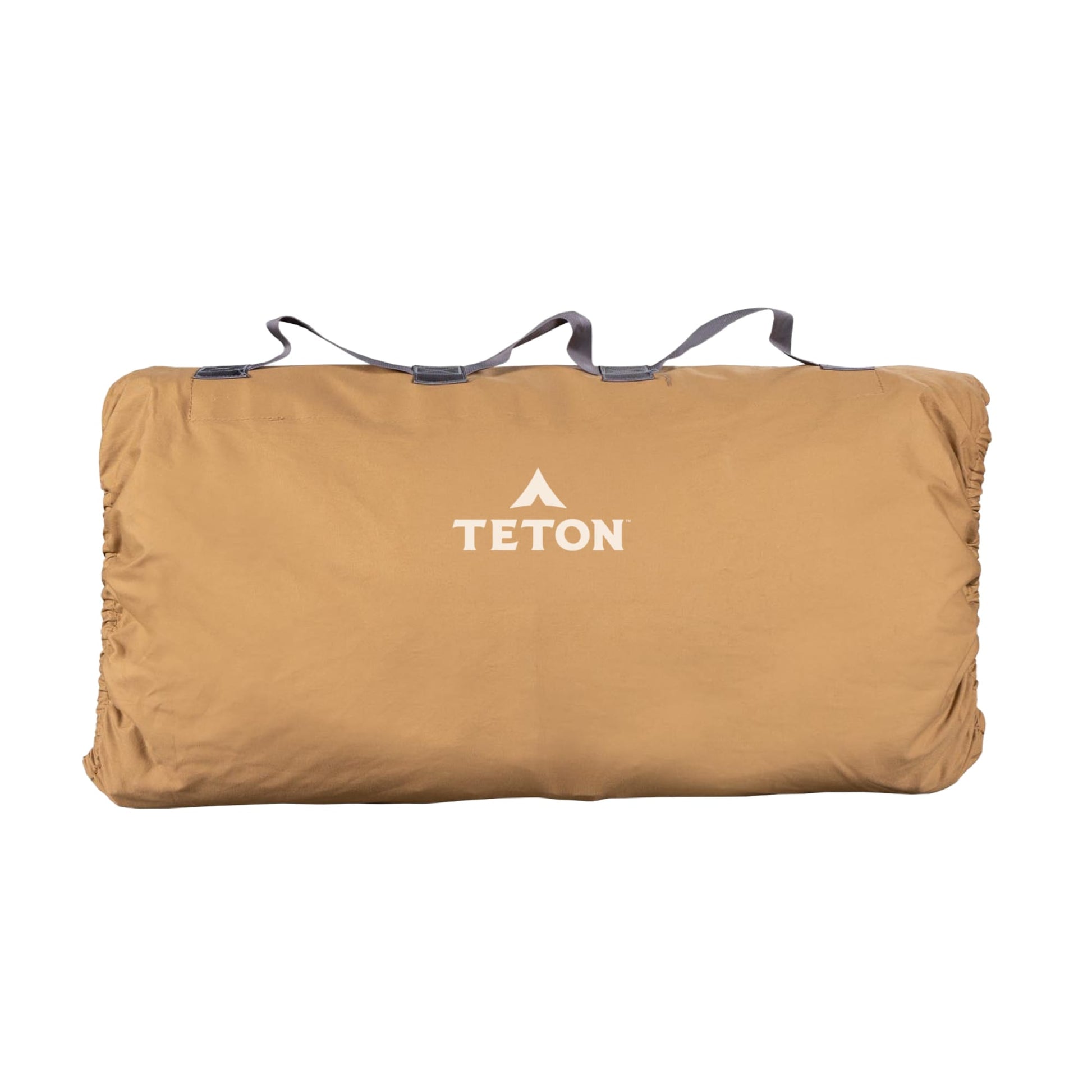 Brown tent bag with Teton logo on a white background