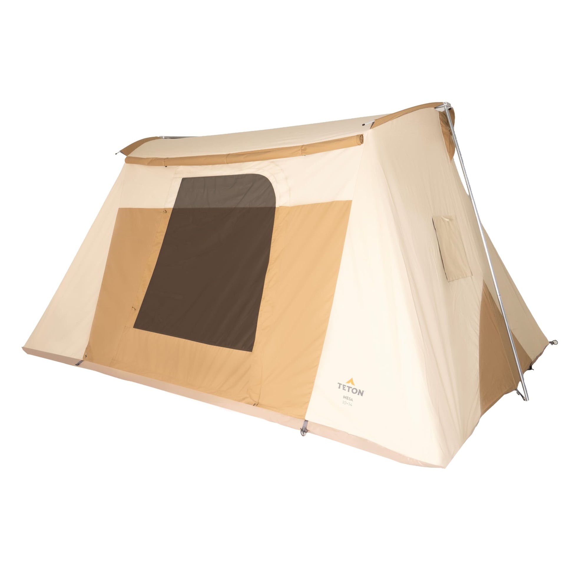 Teton Mesa 10 x 14 with a stove jack cover on a white background