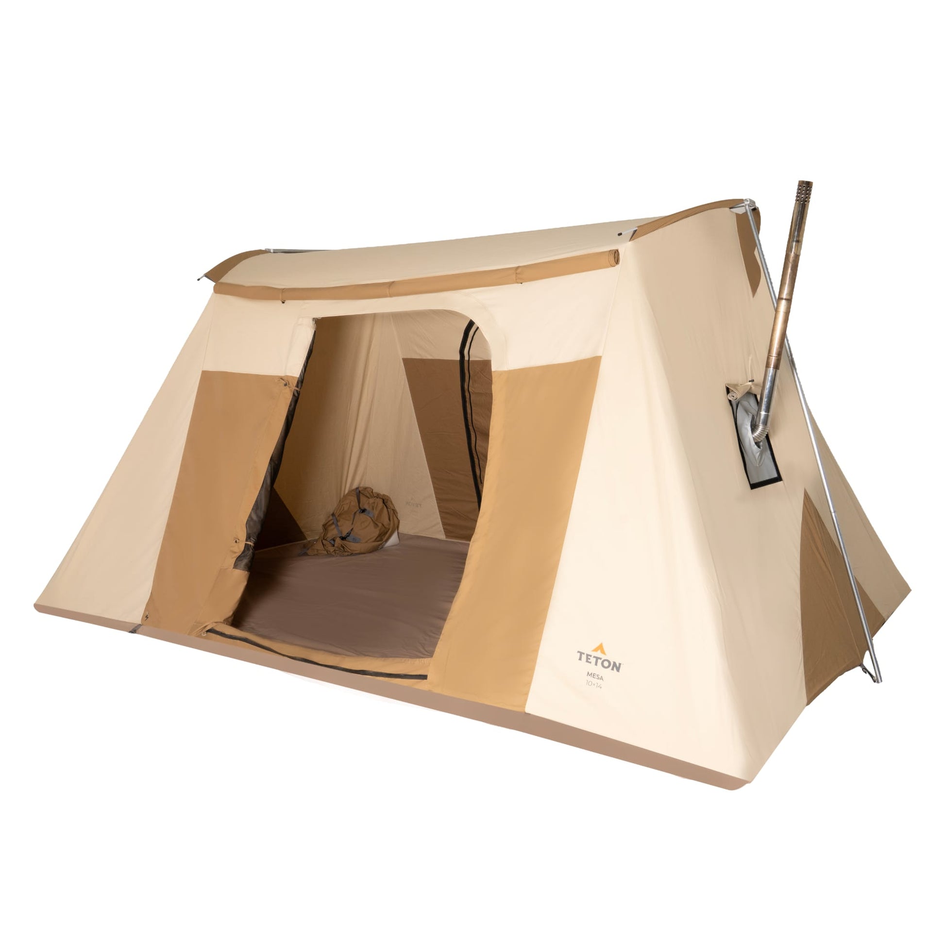 Teton Mesa 10 x 14 with a stove jack on the side