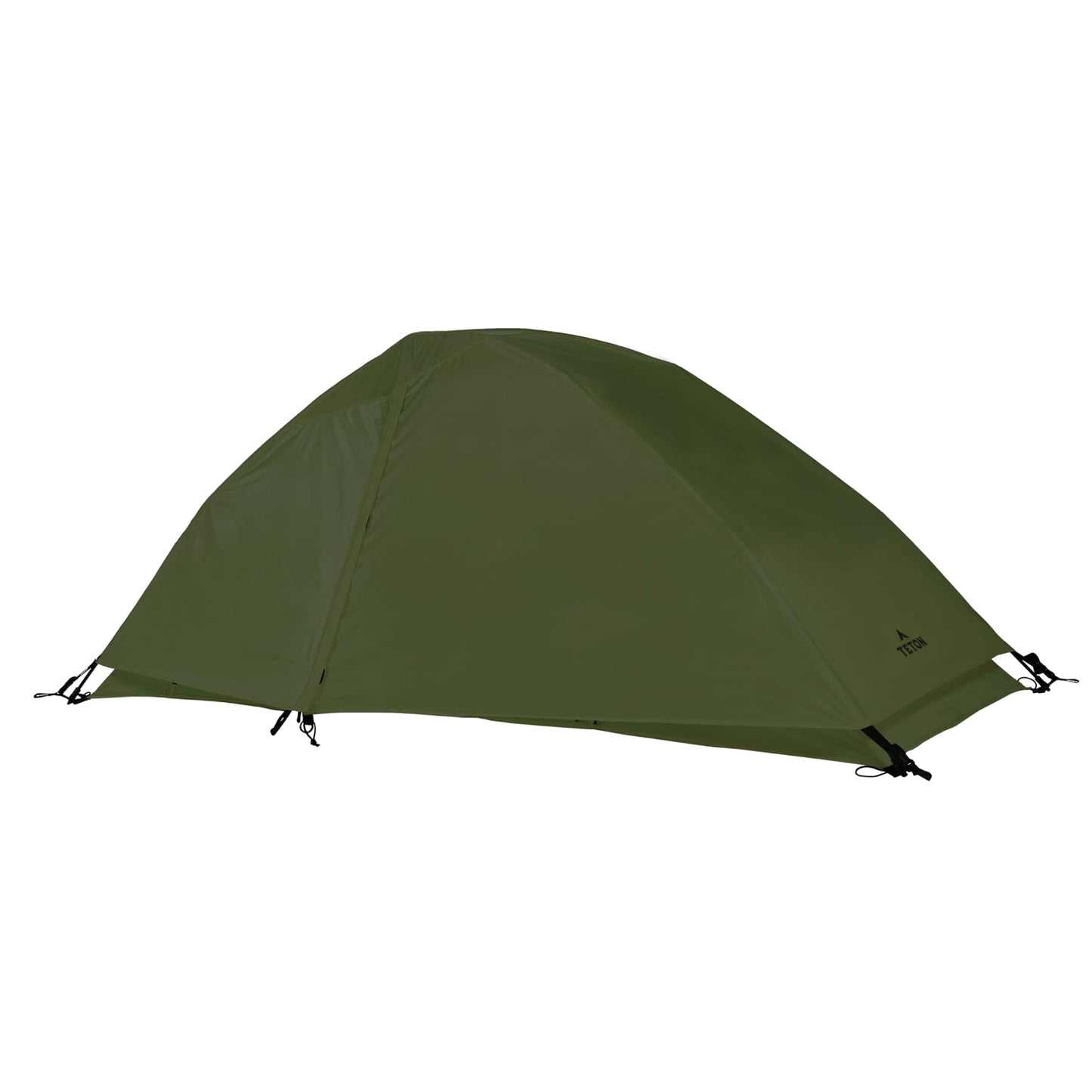 1 person Green tent on a white background