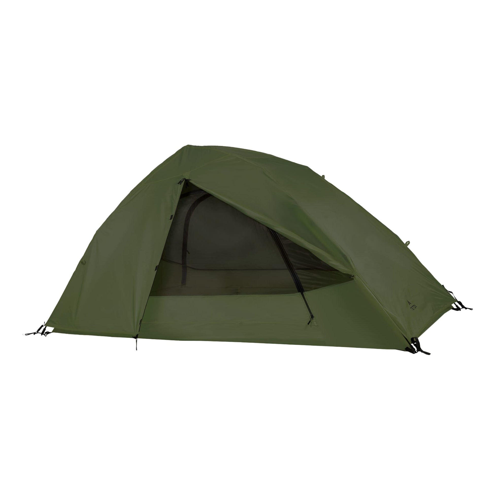 2 person Green tent on a white background