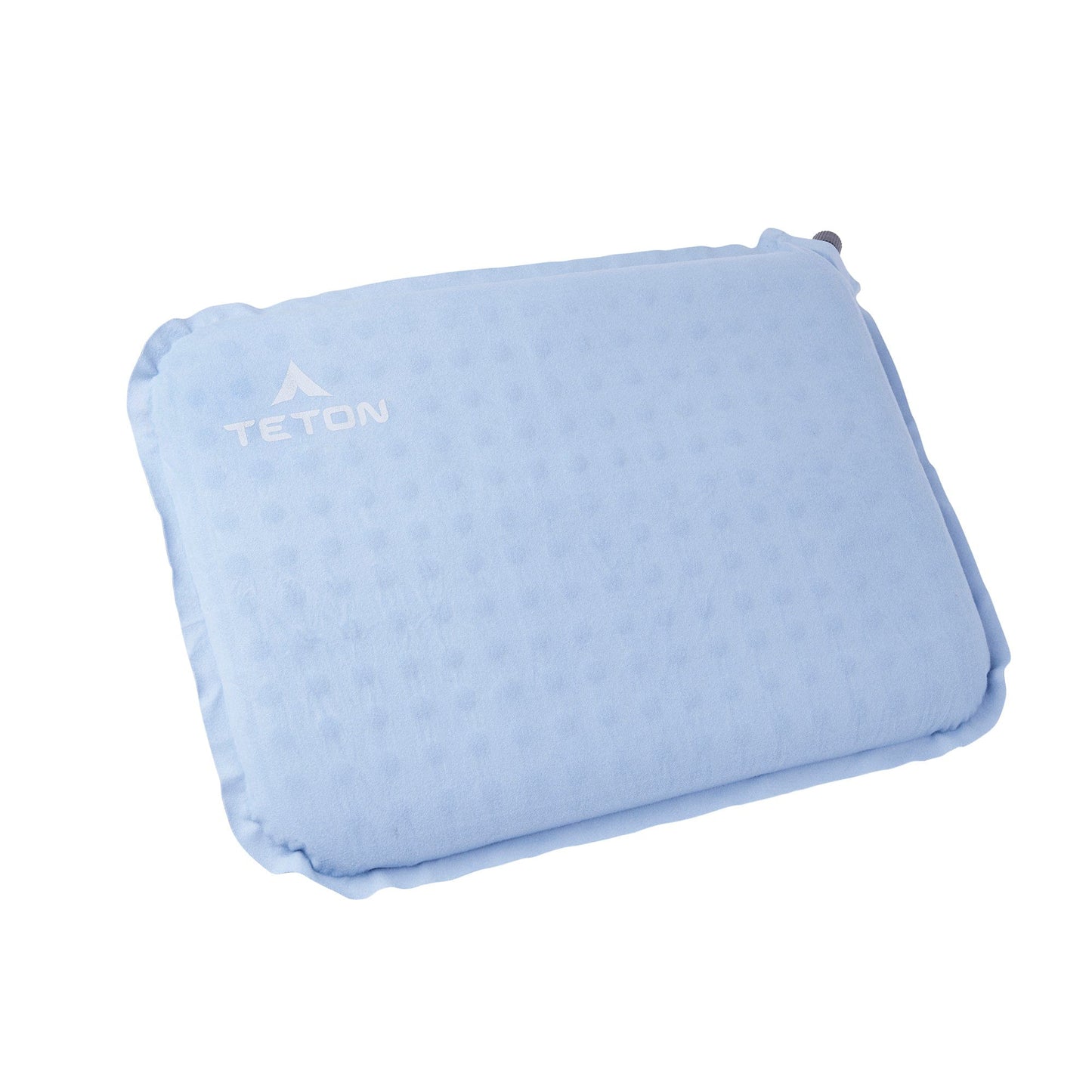 Blue inflatable seat cushion with TETON logo on a white background