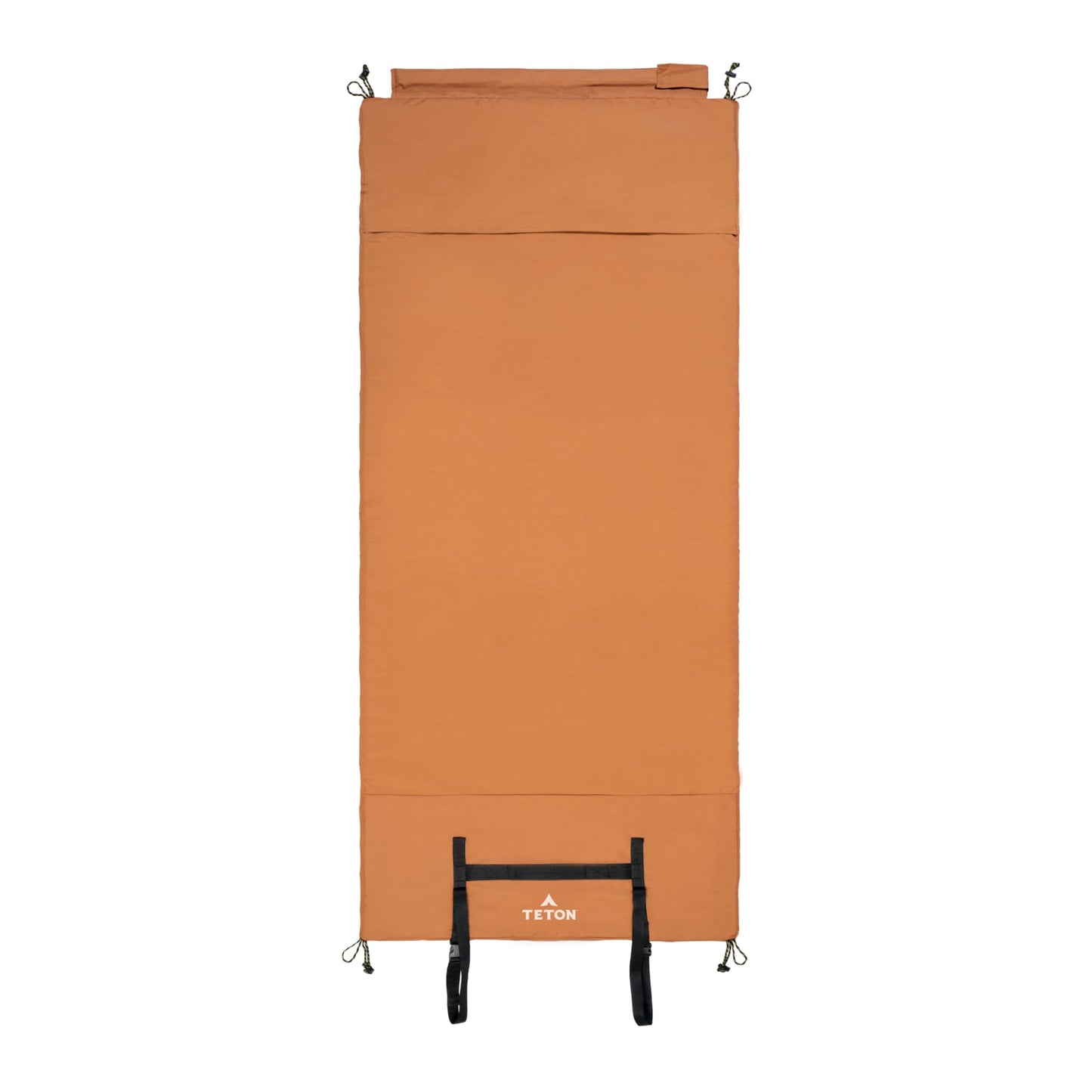 XXL brown canvas camping pad with tail for easy storage