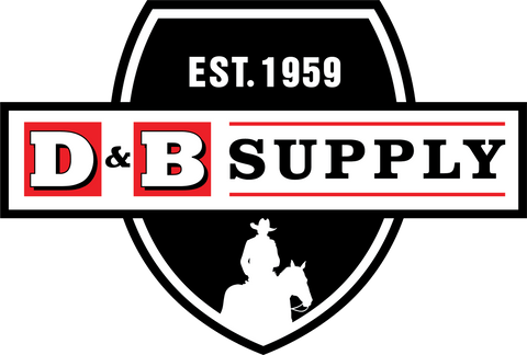 D&B Supply logo with a silhouette of a person on a horse, established in 1959.