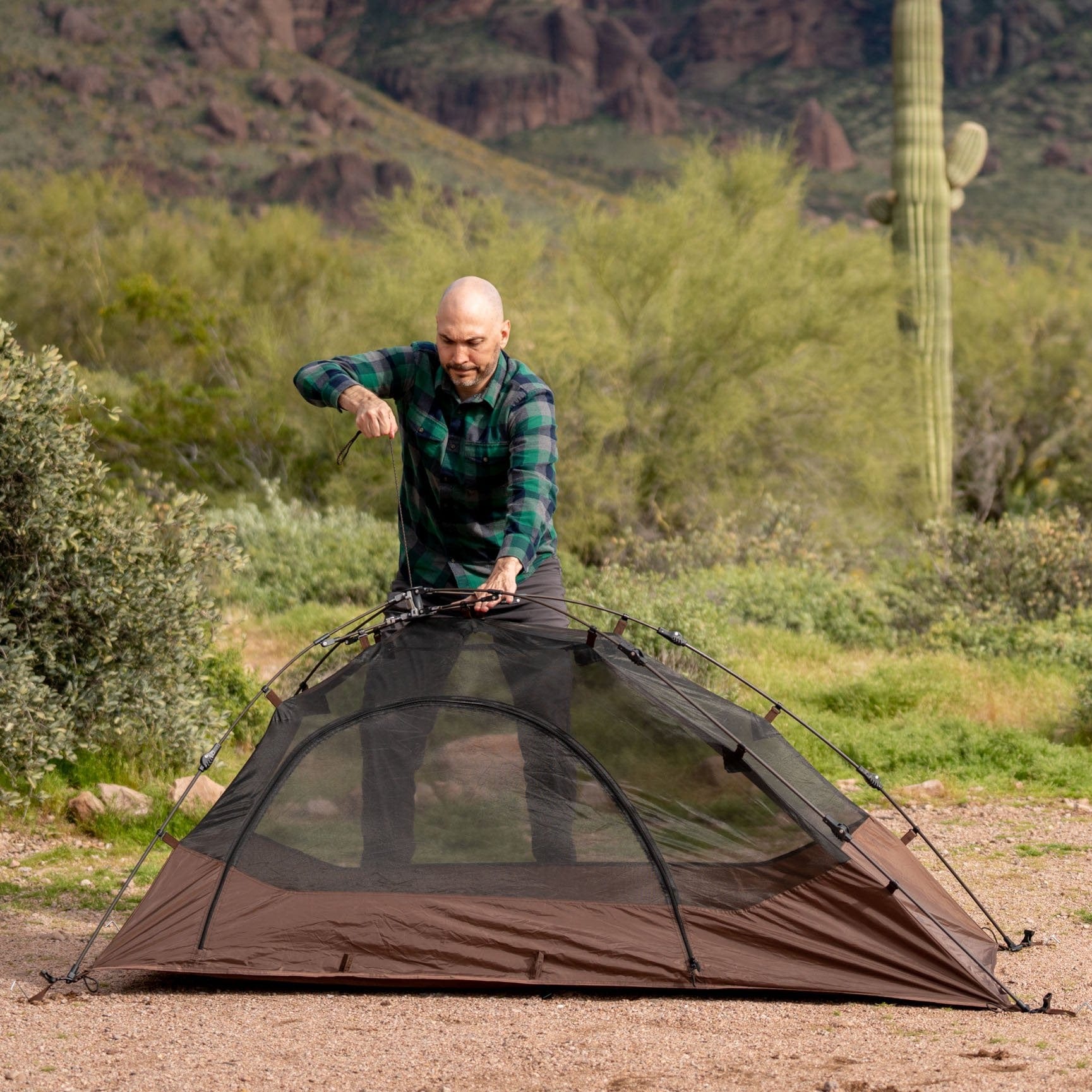 campingtester Vista Quick Tent 1-Person Brown & Yellow – Teton Gear
