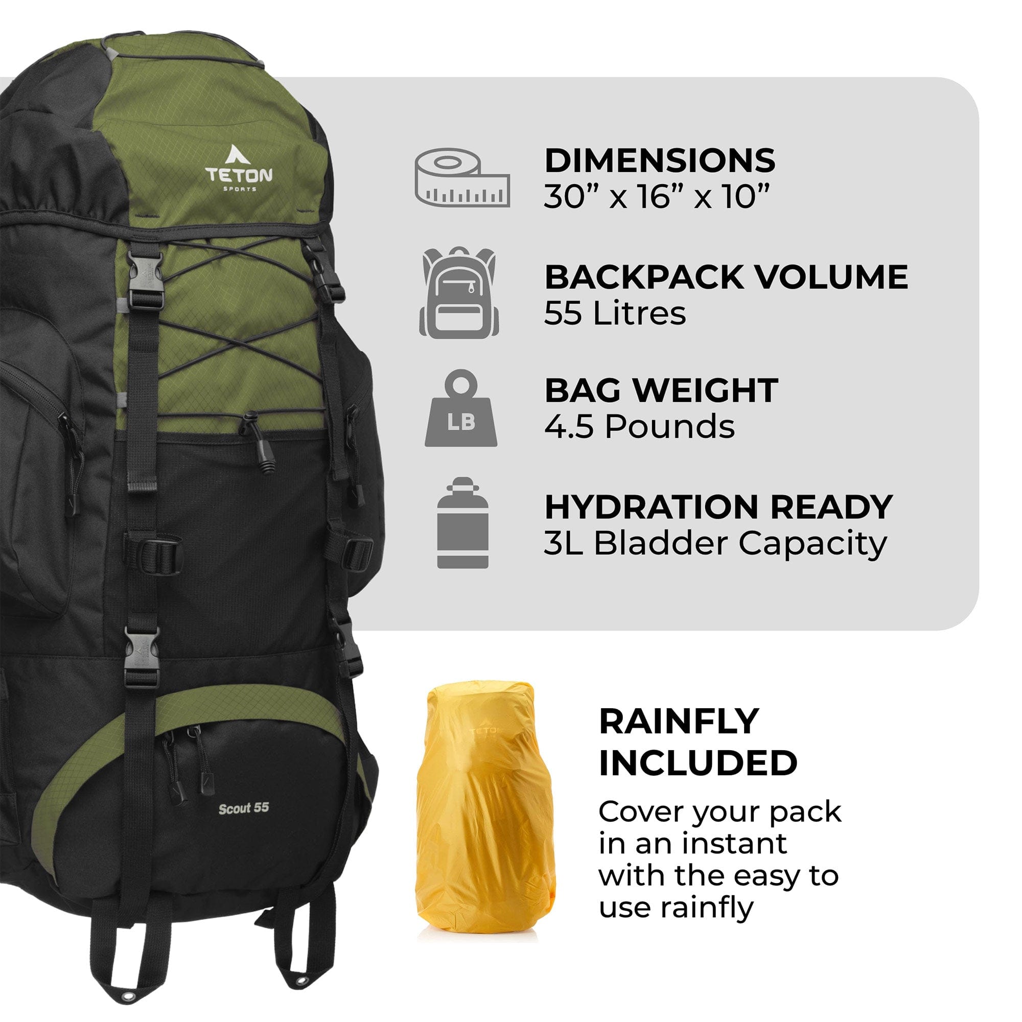 TETON Sports Scout 55L Backpack