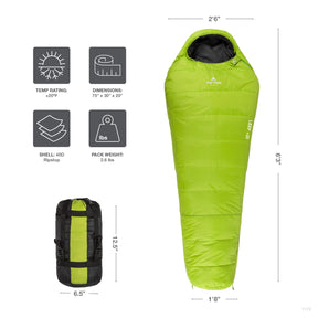 TETON Sports LEEF 20˚F Mummy Sleeping Bag 2021